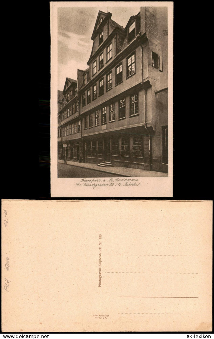 Ansichtskarte Frankfurt Am Main Goethehaus 1928 - Frankfurt A. Main