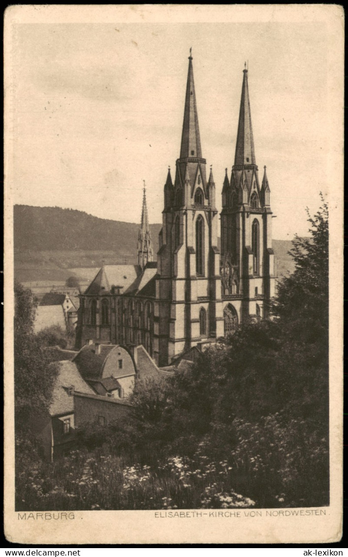 Marburg Lahn Elisabethkirche 1915   1. WK Feldpost Gelaufen Stempel BATTENBERG - Marburg