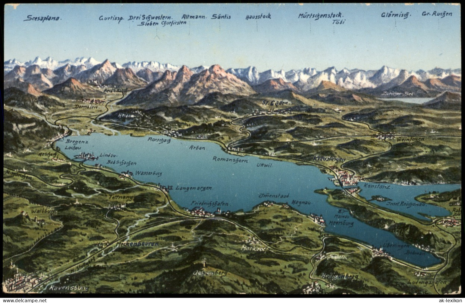 Ansichtskarte  Der Bodensee - Landkarten AK 1913 - Non Classificati