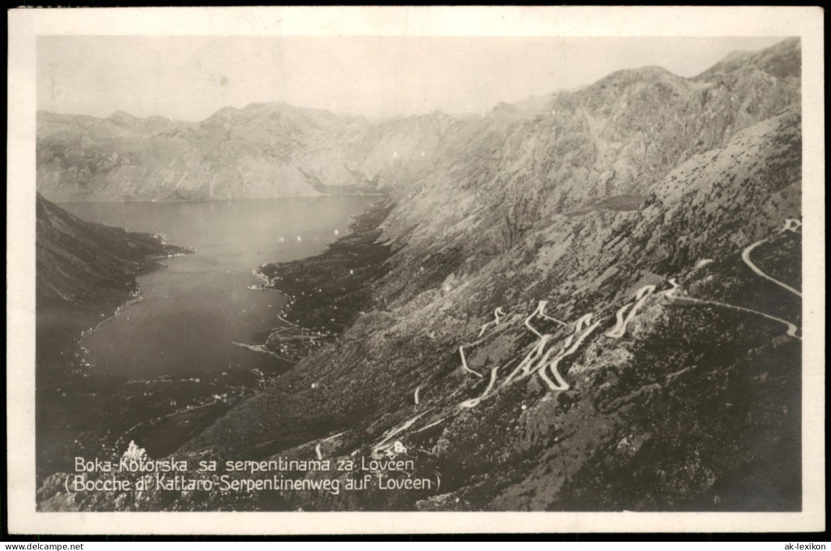 Postcard Njeguši Montenegro Његуши Lovcen Blick In Die Bucht 1928 - Montenegro
