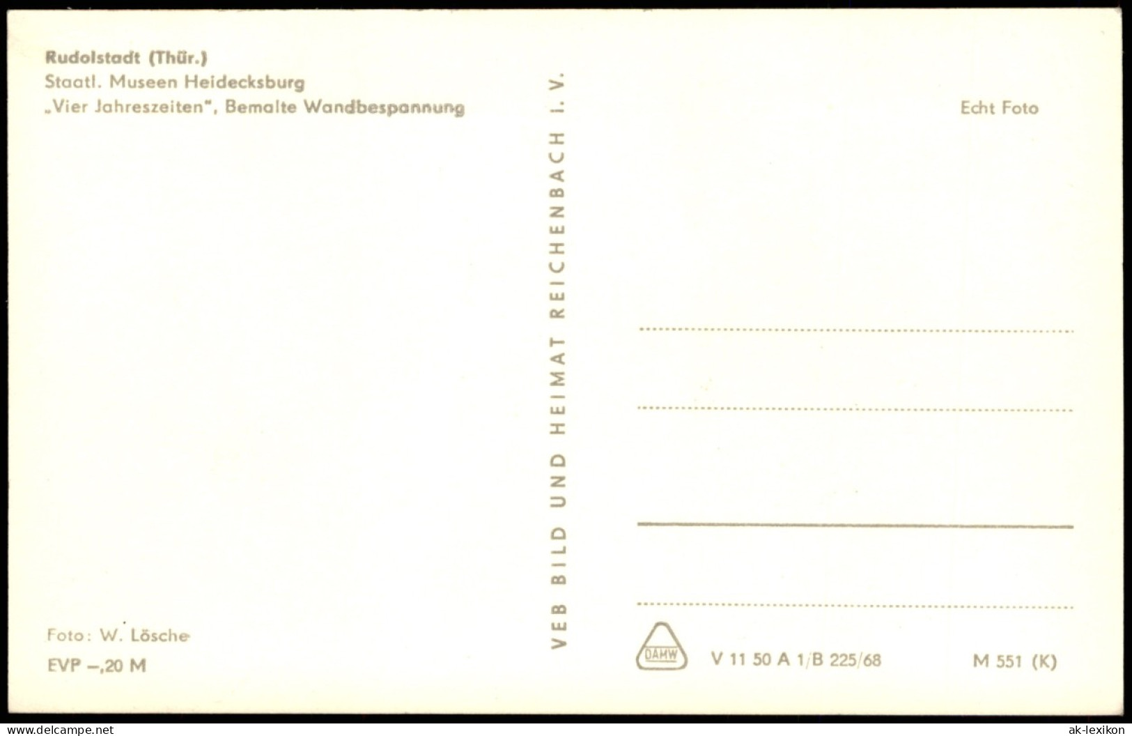 Rudolstadt Vier Jahreszeiten Bemalte Wandbespannung Museen Heidecksburg 1968 - Rudolstadt