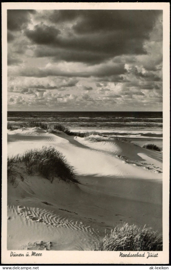 Ansichtskarte Juist Dünen ü. Meer Stimmungsbild - Fotokarte 1940 - Juist
