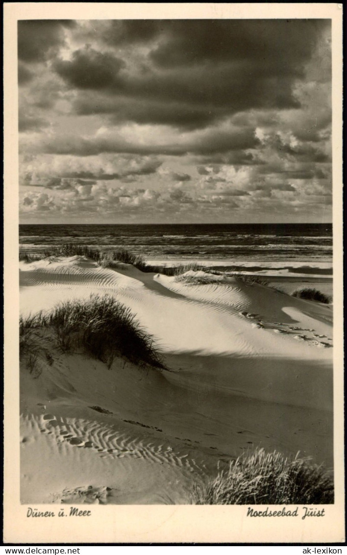 Ansichtskarte Juist Dünen ü. Meer Stimmungsbild - Fotokarte 1940 - Juist