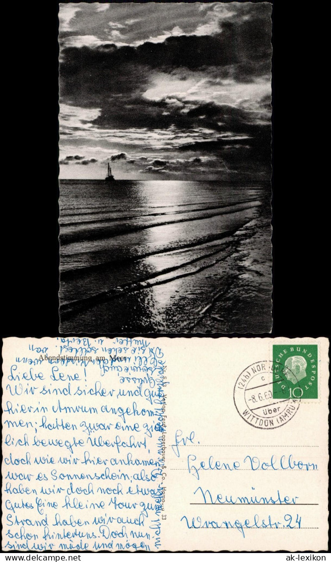 Ansichtskarte  Nordsee - Stimmungsbild 1960  Gel. Landpoststempel Wittdün Amrum - Zonder Classificatie