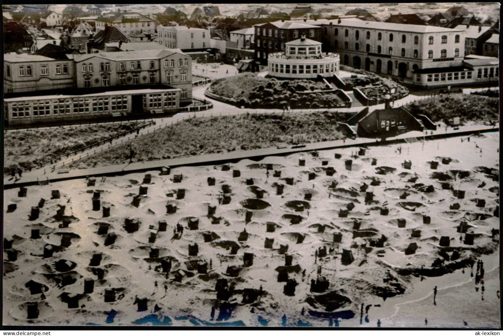 Ansichtskarte Wangerooge Luftbild Strand Hotels 1956 - Wangerooge