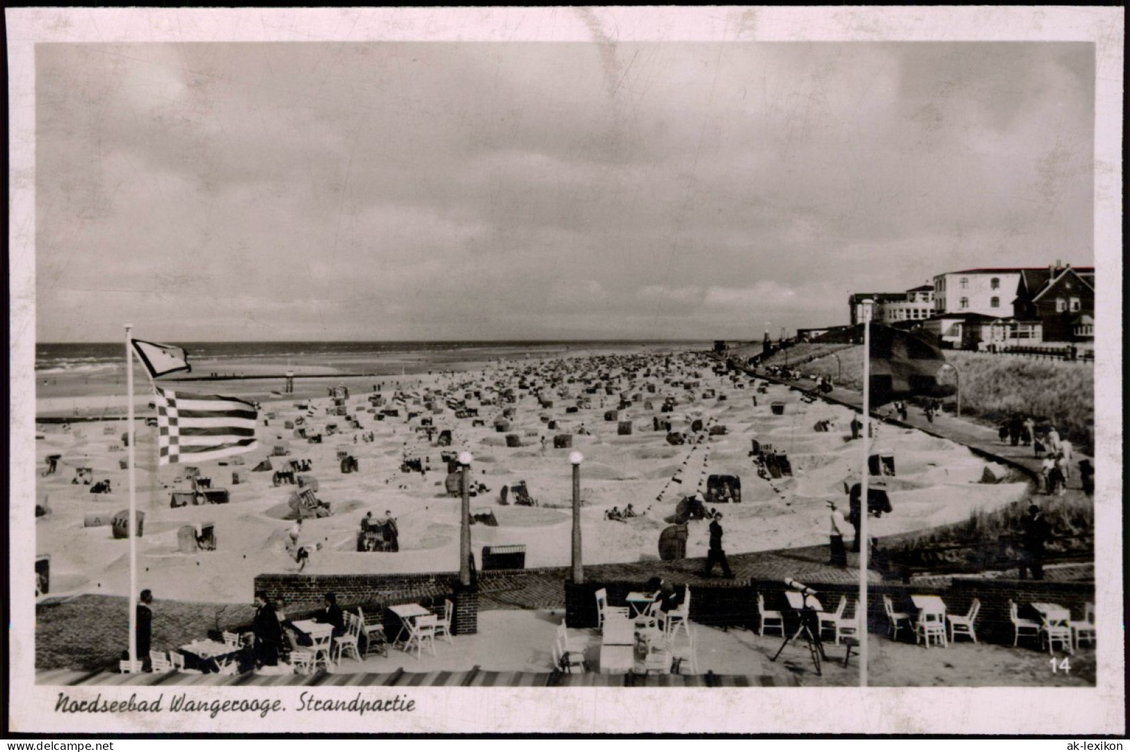 Ansichtskarte Wangerooge Meer / Strand - Restaurant-Terrasse, Hotels 1938 - Wangerooge