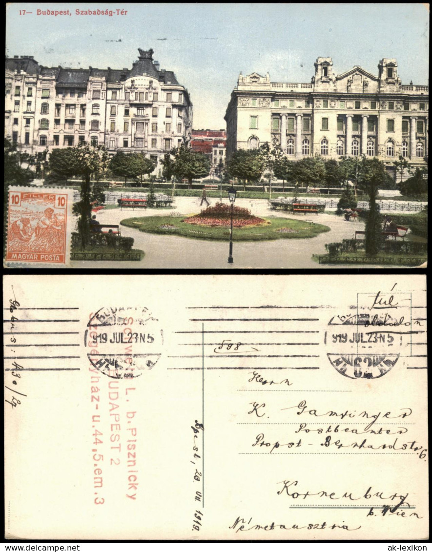 Postcard Budapest Szabadság-Tér 1919 - Hungary