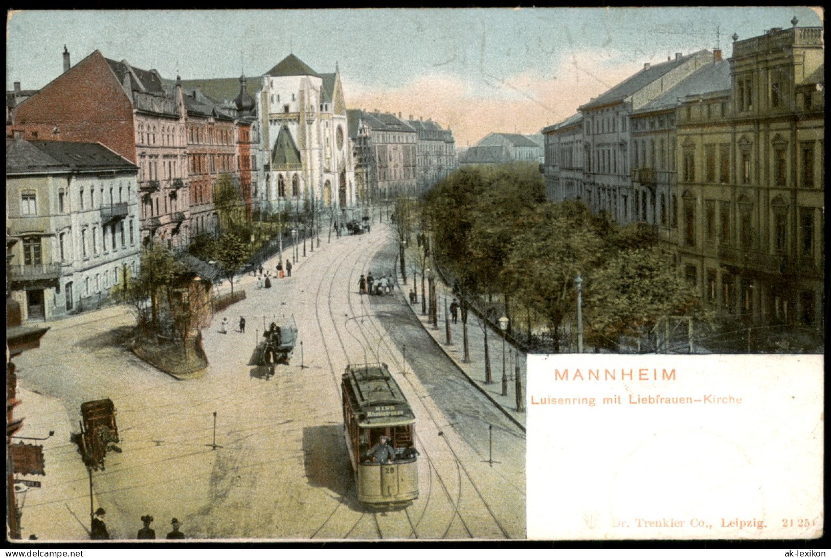 Ansichtskarte Mannheim Luisenring, Straßenbahn 1904 - Mannheim