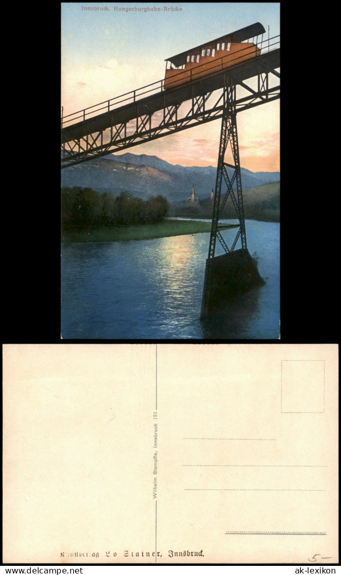 Ansichtskarte Innsbruck Hungerburgbahn, Brücke 1913 - Innsbruck