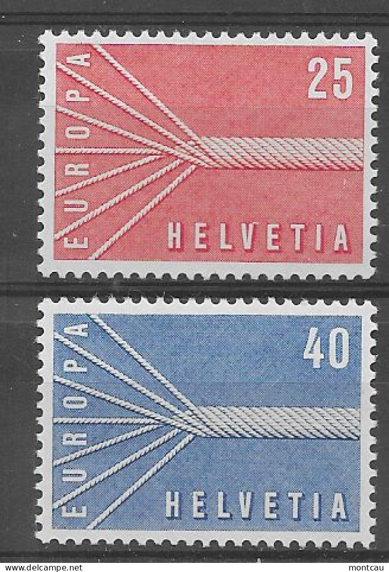 Suiza 1957.  Europa Mi 646-47  (**) - Nuevos