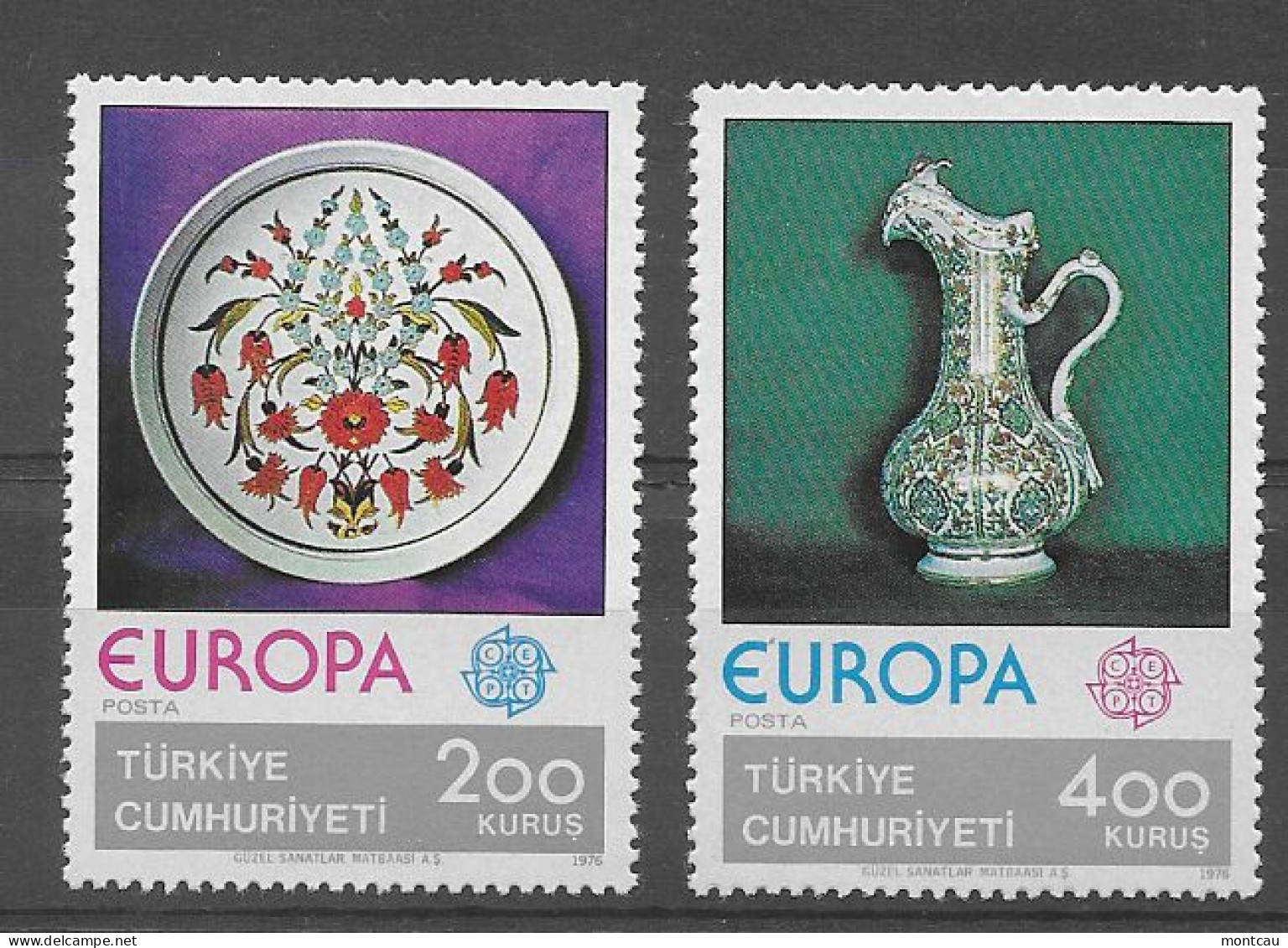Turquia 1976.  Europa Mi 2385-86  (**) - Usados