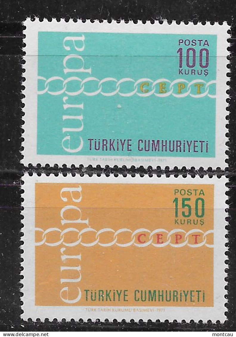 Turquia 1971.  Europa Mi 2210-11  (**) - Oblitérés