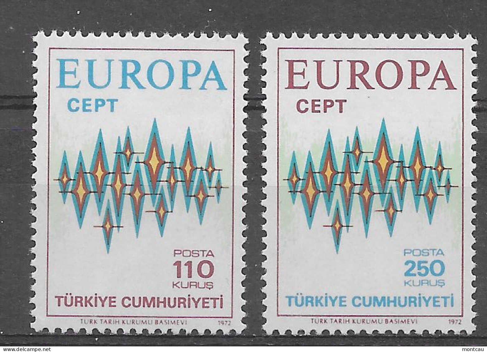 Turquia 1972.  Europa Mi 2253-54  (**) - Used Stamps