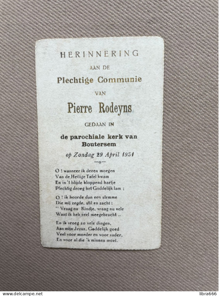 Communie - RODEYNS Pierre - 1951 - BOUTERSEM - Kommunion Und Konfirmazion
