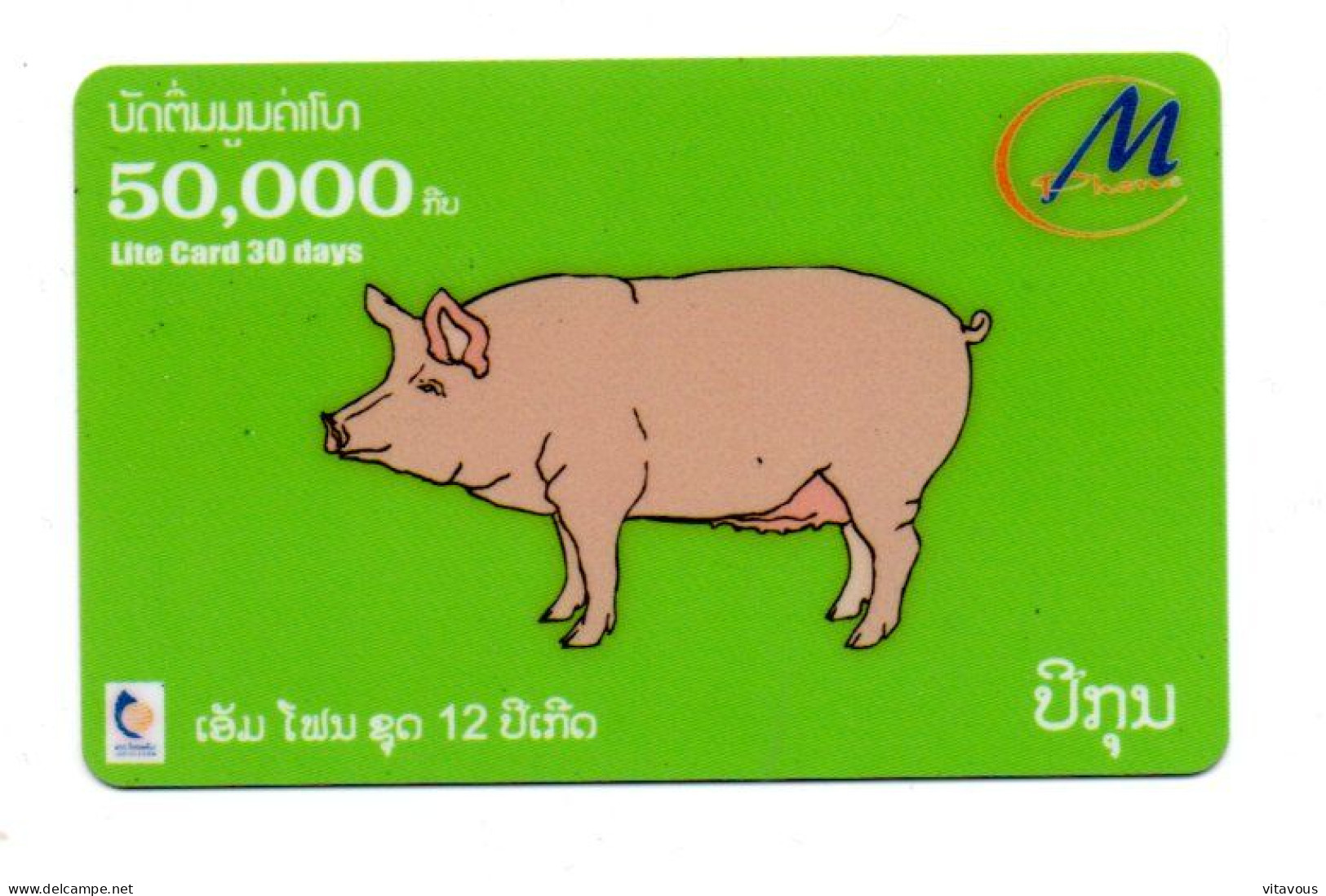 Cochon Pig Animal  Carte Thaïlande Card (K 334) - Thailand