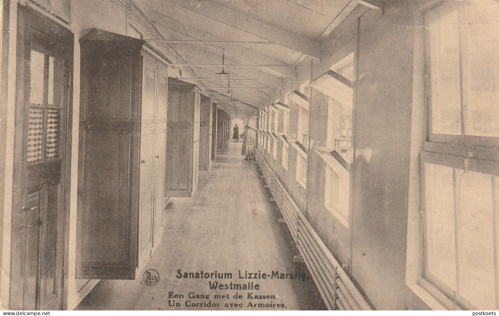 Sanatorium Lizzie, Westmalle, Een Gang Met De Kassen, Corridor , 2 Scans - Altri & Non Classificati