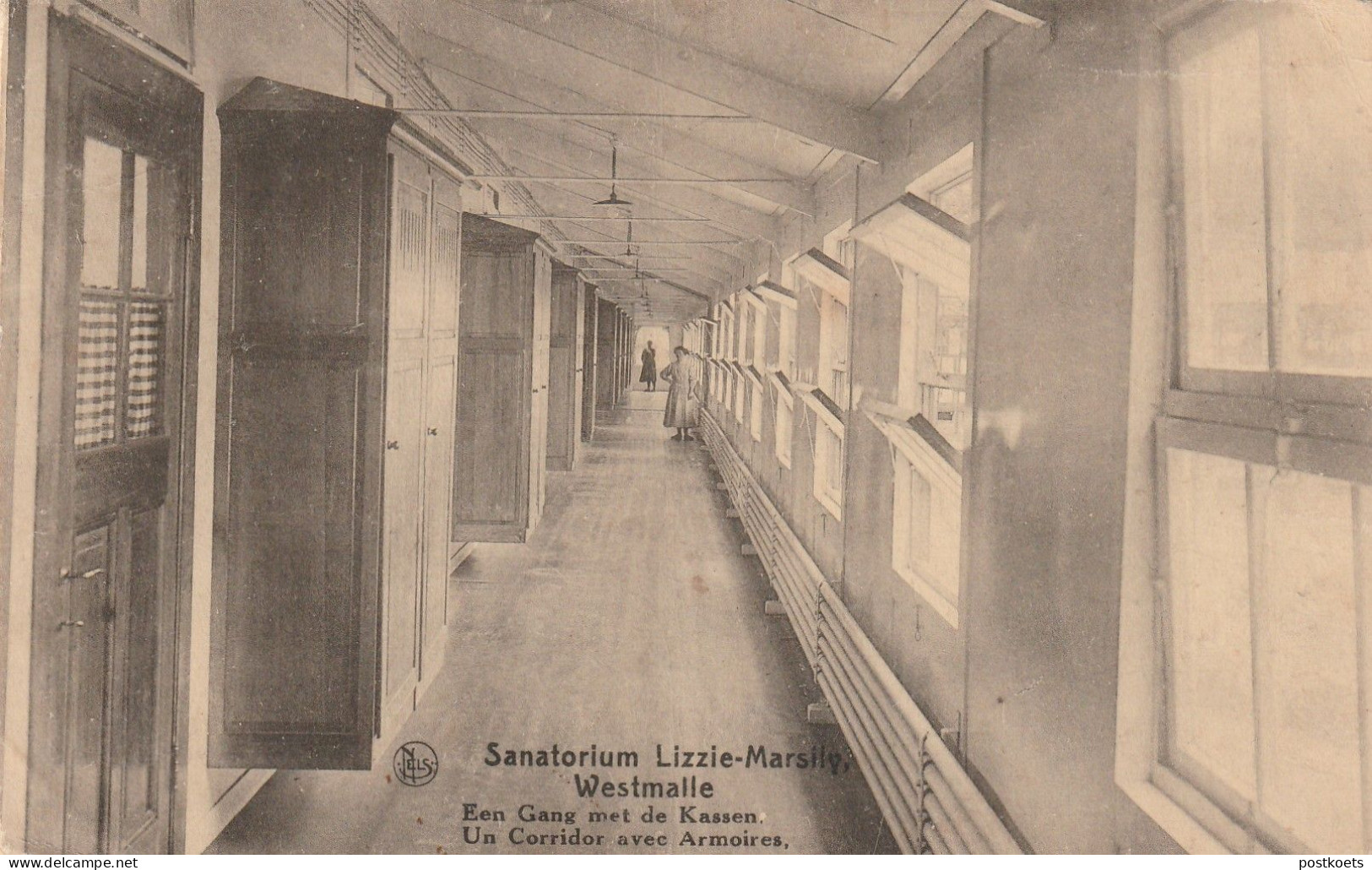 Sanatorium Lizzie, Westmalle, Een Gang Met De Kassen, Corridor , 2 Scans - Andere & Zonder Classificatie