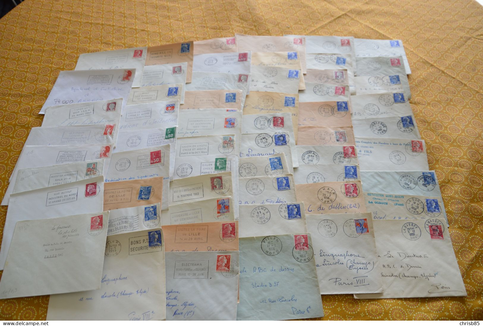 Lot Années 1950 1990 Oblitérations Département Du  NORD 59 Environ 2800 Enveloppes Entières - Handstempels