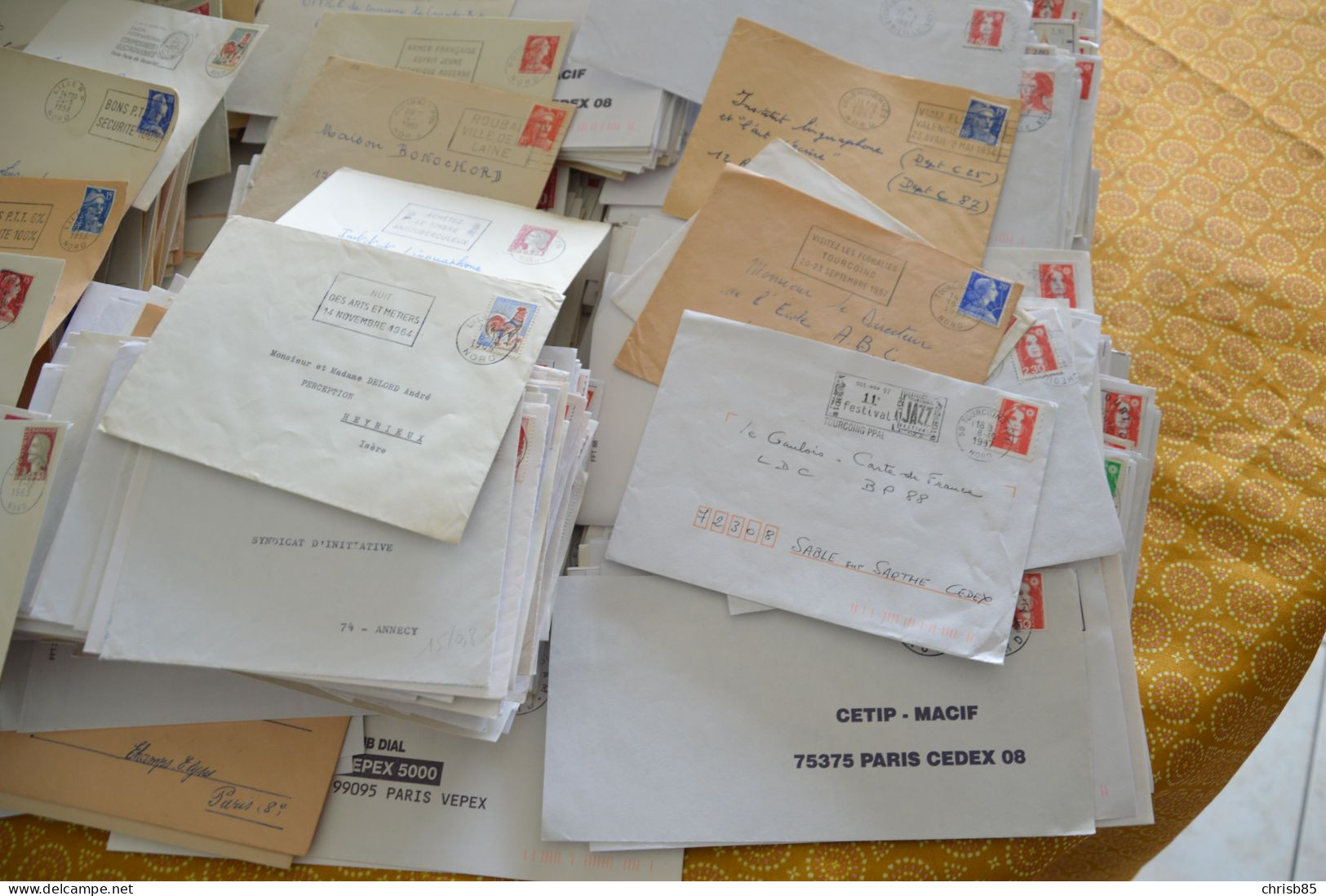 Lot années 1950 1990 oblitérations Département du  NORD 59 environ 2800 Enveloppes entières