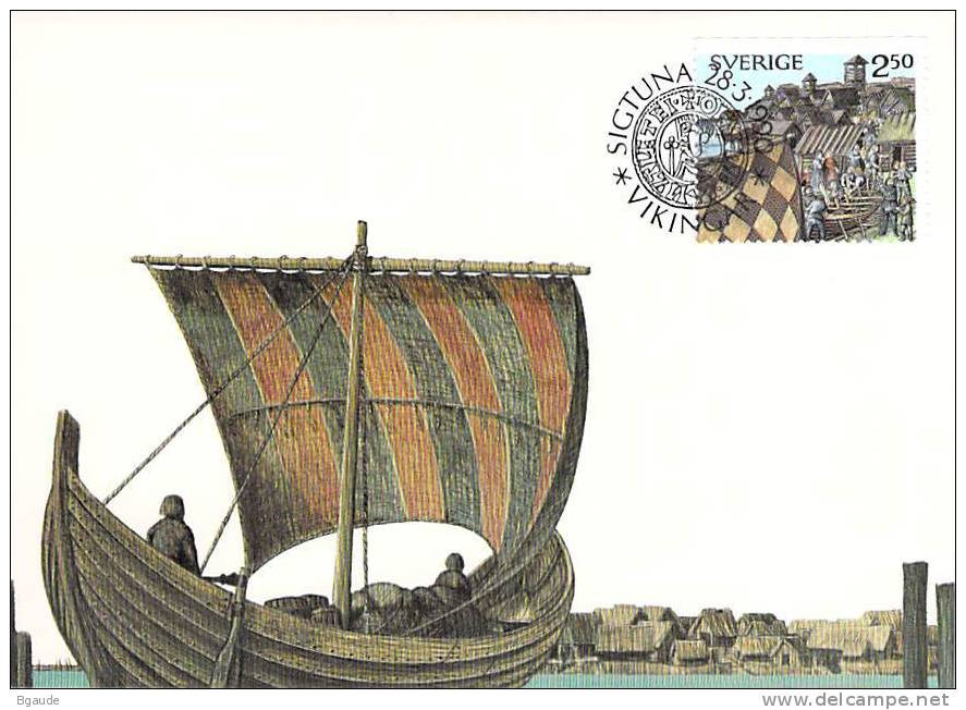 SUEDE Carte Maximum Num.yvert  1579 LES VIKINGS - Tarjetas – Máxima