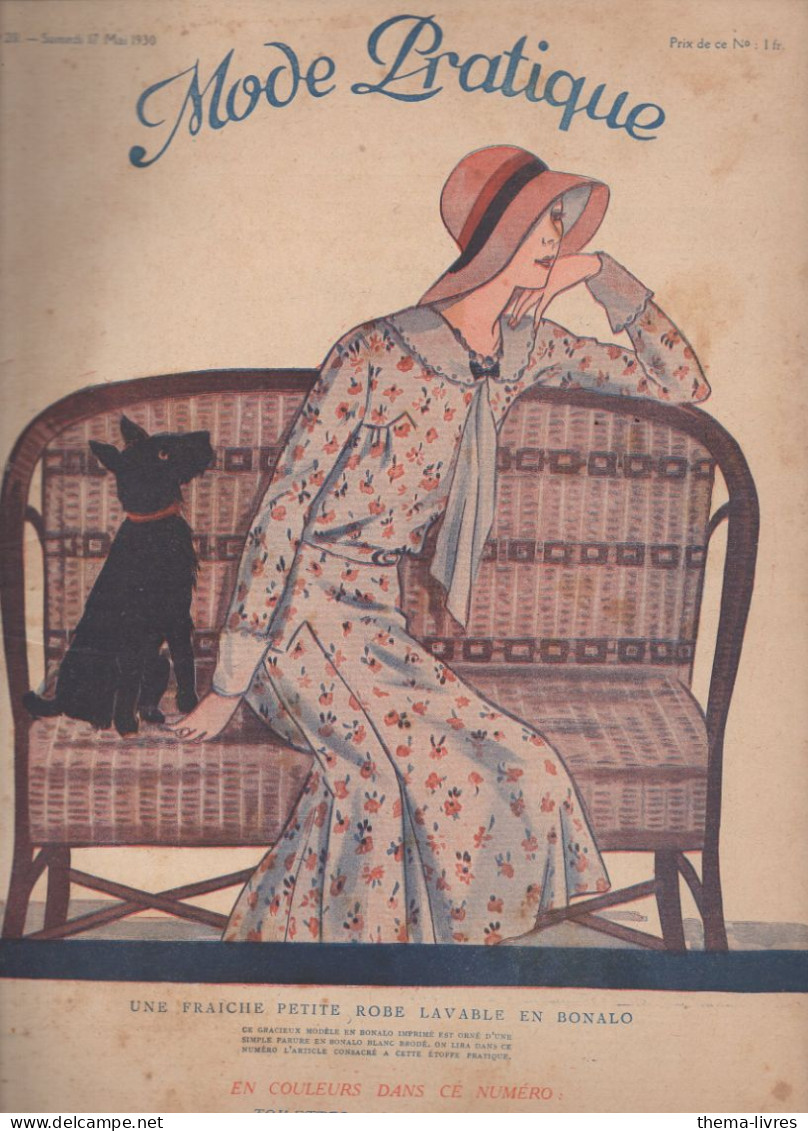 Revue  MODE PRATIQUE  N° 20 Du 17 Mai 1930  Avec Belle Couverture Illustrée      (CAT4084 / 30/ 20) - Mode
