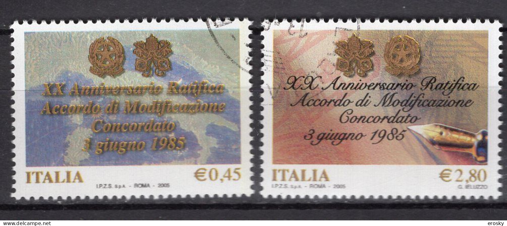 Y5326 - ITALIA Ss N°2828/29 - ITALIE Yv N°2790/91 - 2001-10: Afgestempeld