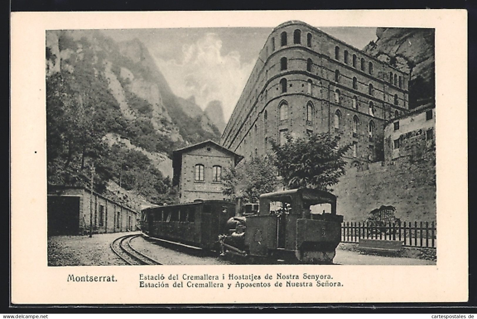 AK Montserrat, Estació Del Cremallera I Hostatjes De Nostra Senyora, Bergbahn  - Andere & Zonder Classificatie