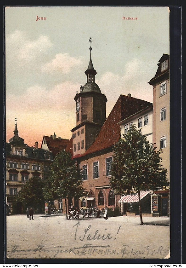 AK Jena, Cafe-Gäste Am Rathaus  - Jena