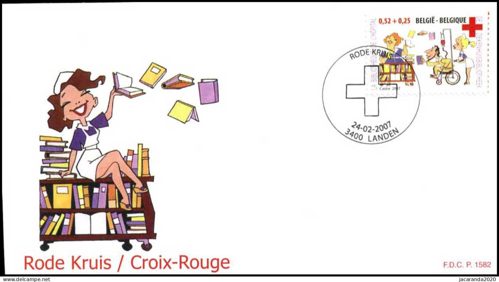 3621 - FDC - Rode Kruis : De Ziekenhuisbibliotheek P1582 - 2001-2010