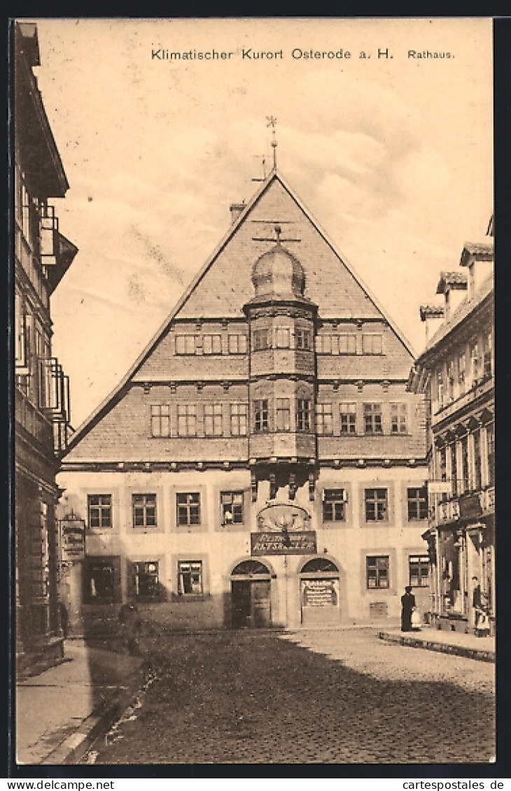 AK Osterode A. H., Rathaus Und Restaurant Ratskeller  - Osterode