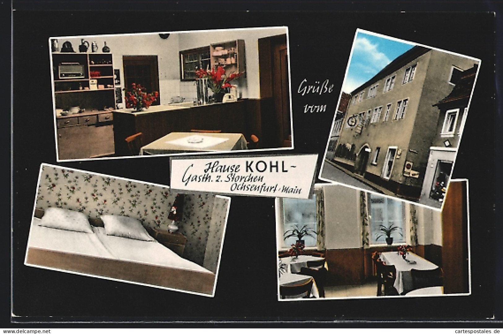 AK Ochsenfurt /Main, Gasthaus Zum Storchen Konrad Kohl, Innenansichten  - Ochsenfurt