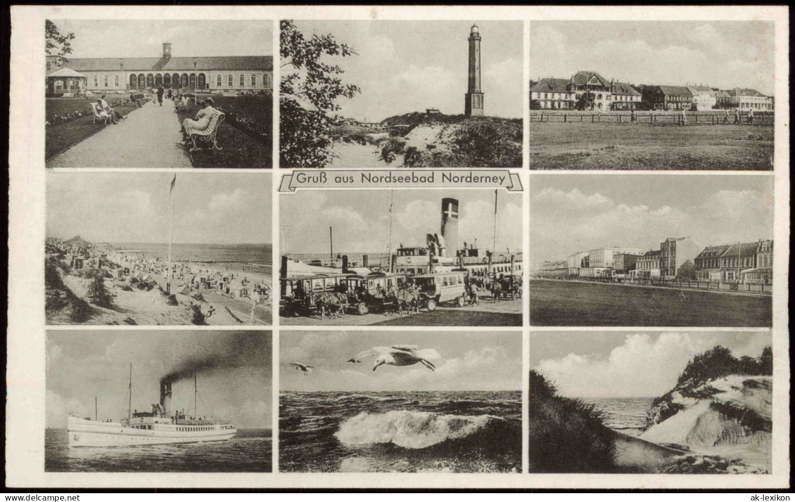 Ansichtskarte Norderney Stadt, Dampfer, Umland MB 1953 - Norderney