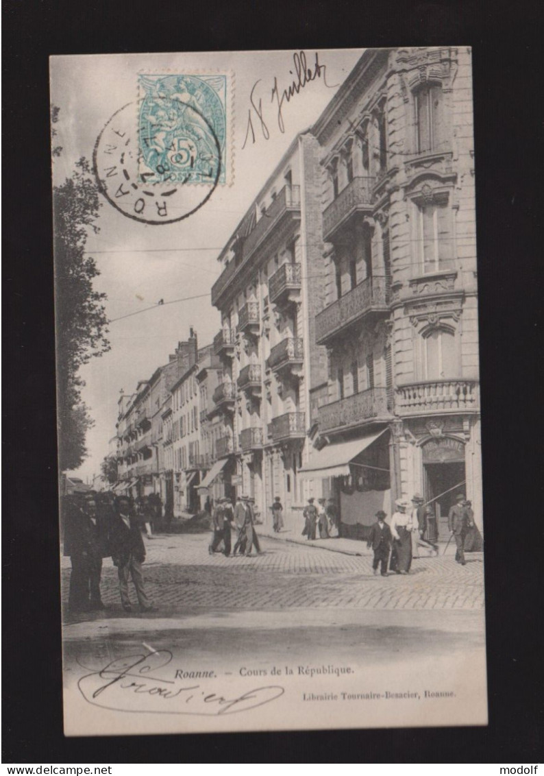 CPA - 42 - Roanne - Cours De La République - Animée - Circulée En 1904 - Roanne