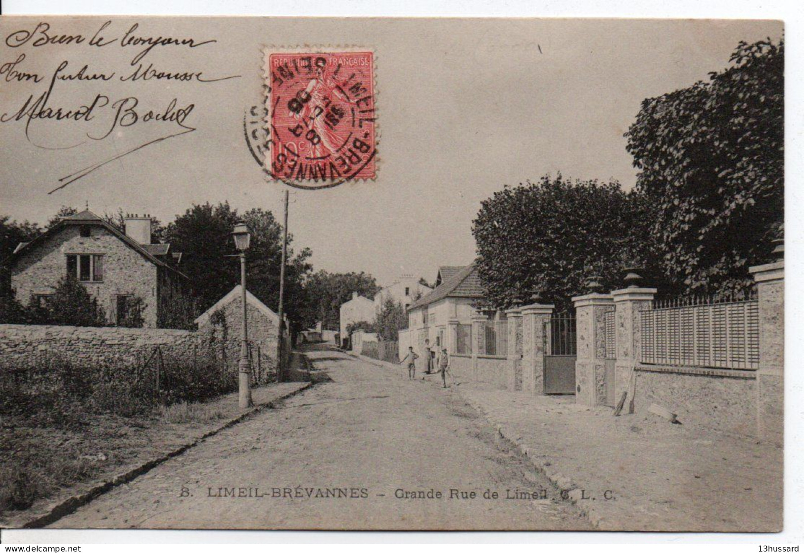 Carte Postale Ancienne Limeil Brévannes - Grande Rue De Limeil - Limeil Brevannes