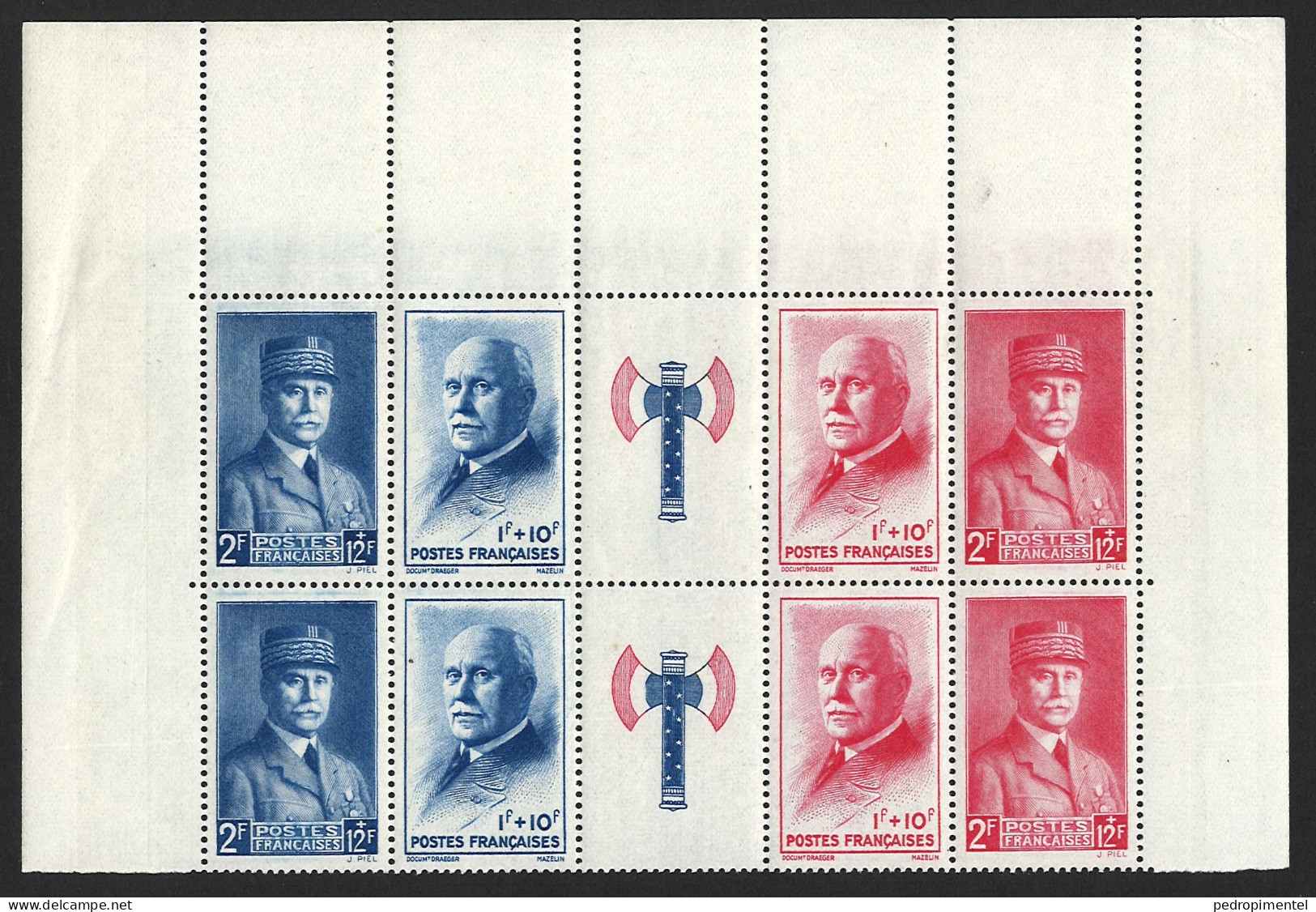 France Stamps | 1943 | Pétain Axe | MNH 746 (2 Strips Of 5) - Nuevos