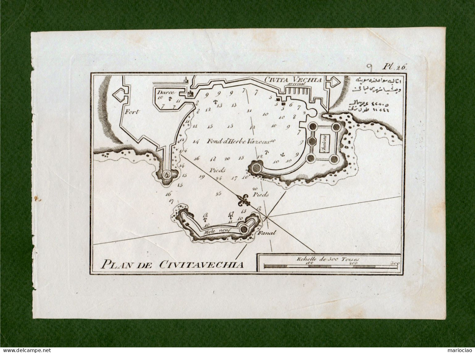 ST-IT CIVITAVECCHIA Roma -Plan De Civitavecchia ROUX 1795~ CARTA NAUTICA Con Profondità Del Mare - Stampe & Incisioni