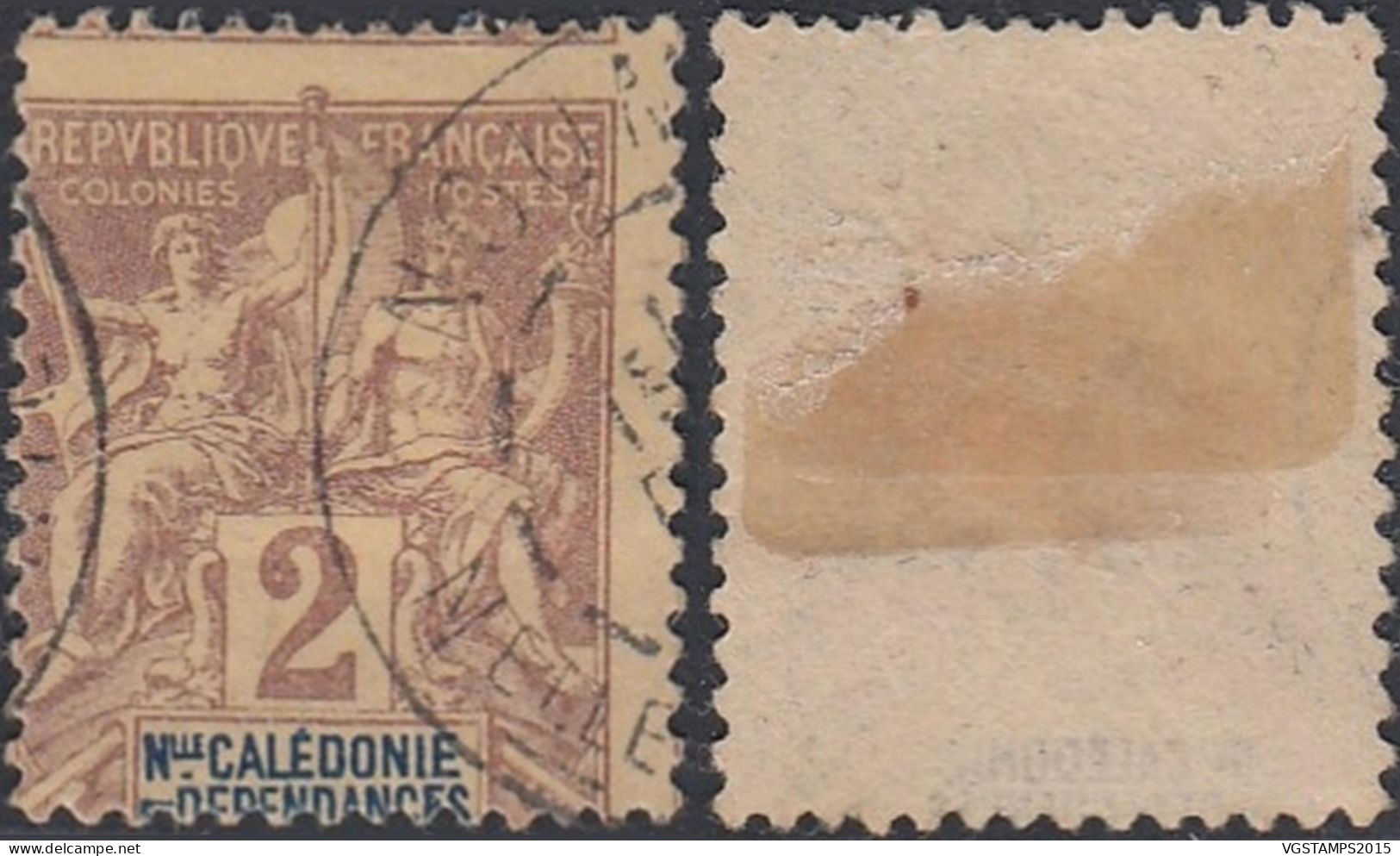 Nouvelle Calédonie 1892 - Timbre Oblitéré. Yvert Nr.: 42. Piquage à Cheval. PAS COMMUN... (EB) DC-12572 - Usati