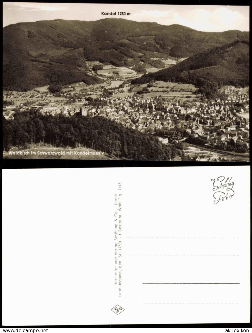 Ansichtskarte Waldkirch (Schwarzwald Breisgau) Luftbild 1961 - Waldkirch