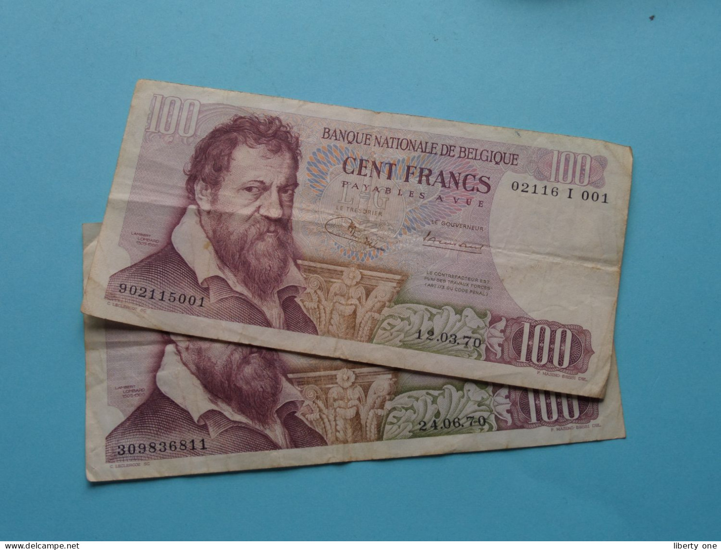 2 X 100 Francs ( 12.03.70 & 24.06.70 ) België / Belgique ( Zie / Voir SCANS ) Circulated ! - 100 Franchi