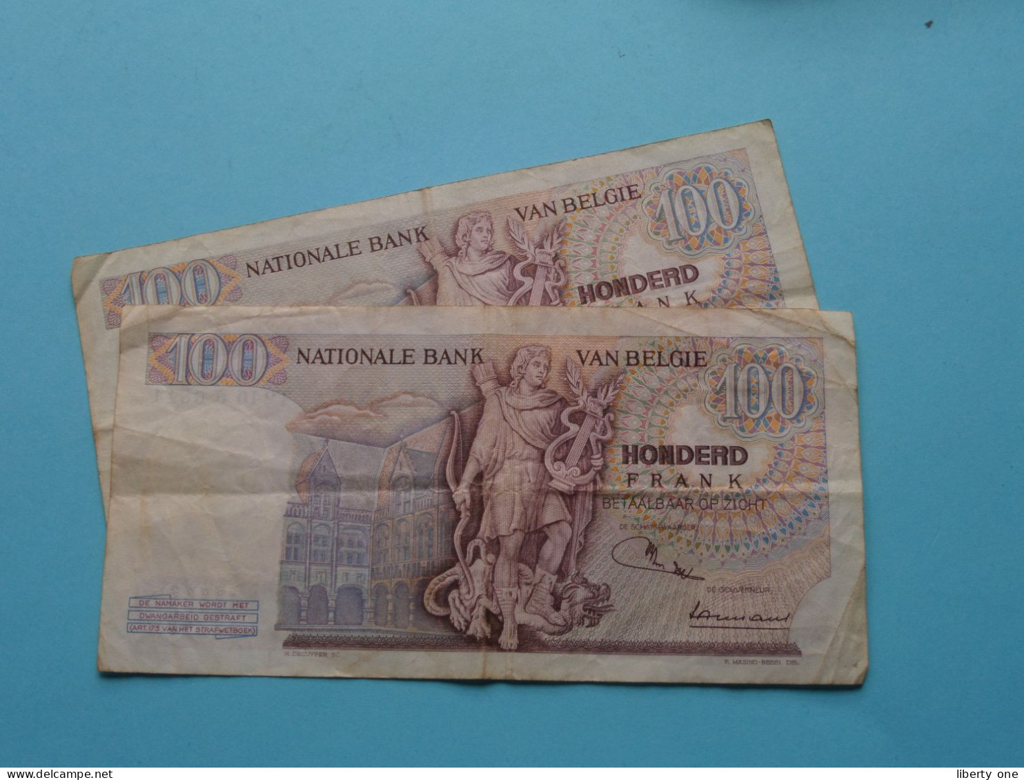 2 X 100 Francs ( 12.03.70 & 24.06.70 ) België / Belgique ( Zie / Voir SCANS ) Circulated ! - 100 Francs