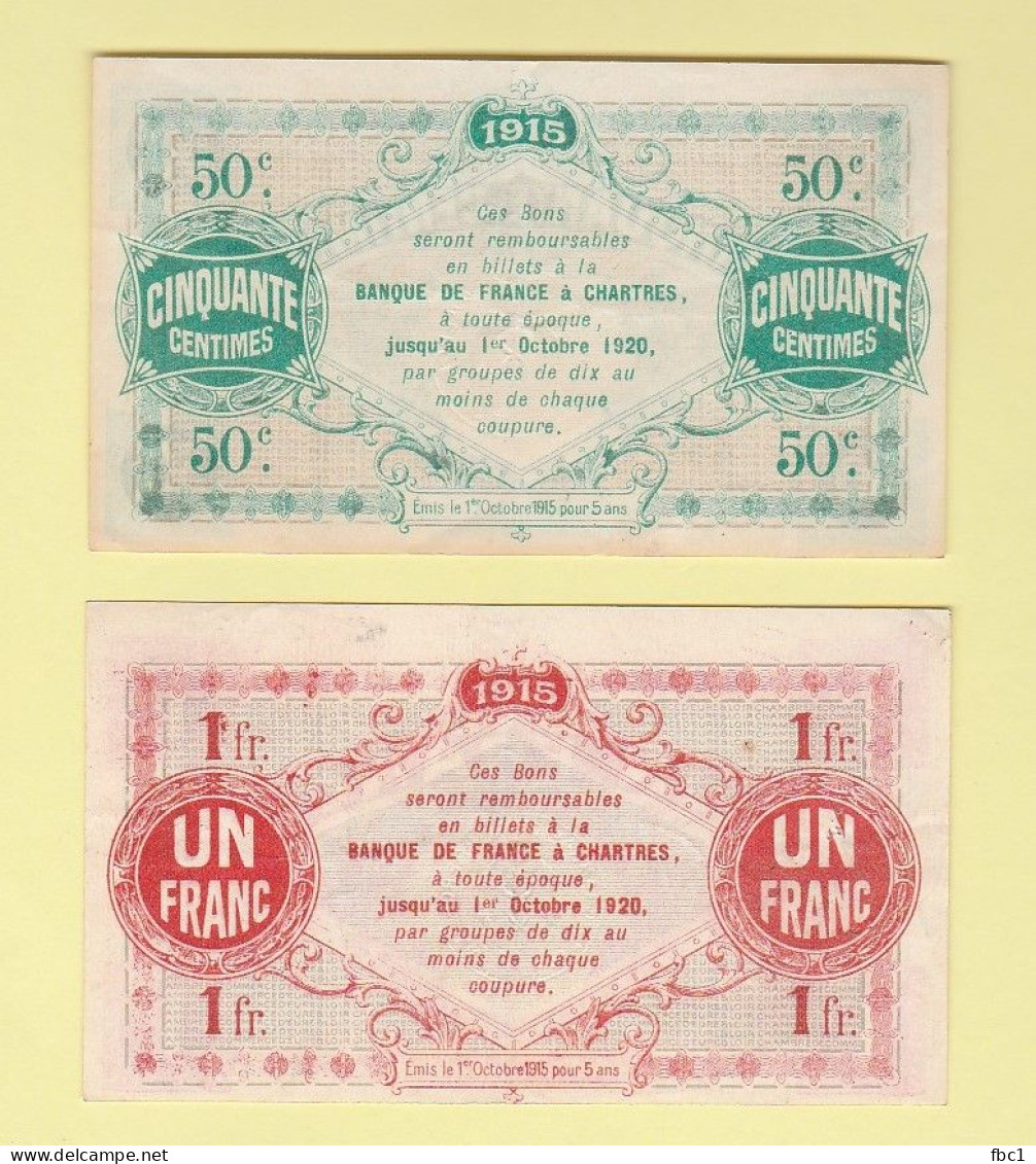 Chambre De Commerce D'Eure Et Loir - 50 Centimes Et 1 Franc - Cámara De Comercio