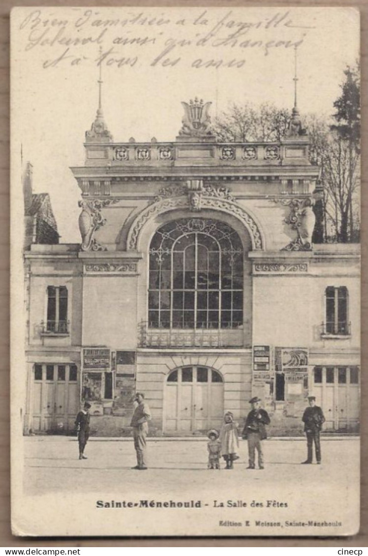 CPA 51 - SAINTE MENEHOULD - La Salle Des Fêtes - TB PLAN Façade Edifice Spectacles ANIMATION Devant - Sainte-Menehould