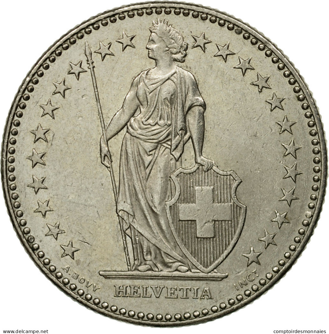 Monnaie, Suisse, 2 Francs, 1989, Bern, TTB, Copper-nickel, KM:21a.3 - Otros & Sin Clasificación