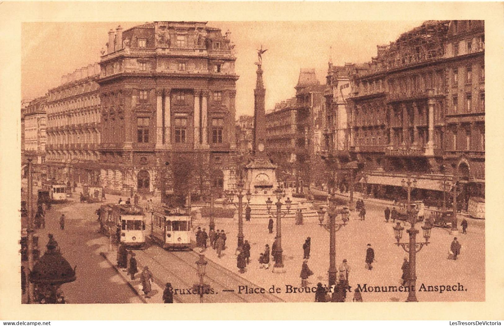 BELGIQUE - Bruxelles - Place De Brouckère Et Monument Anspach - Carte Postale Ancienne - Places, Squares