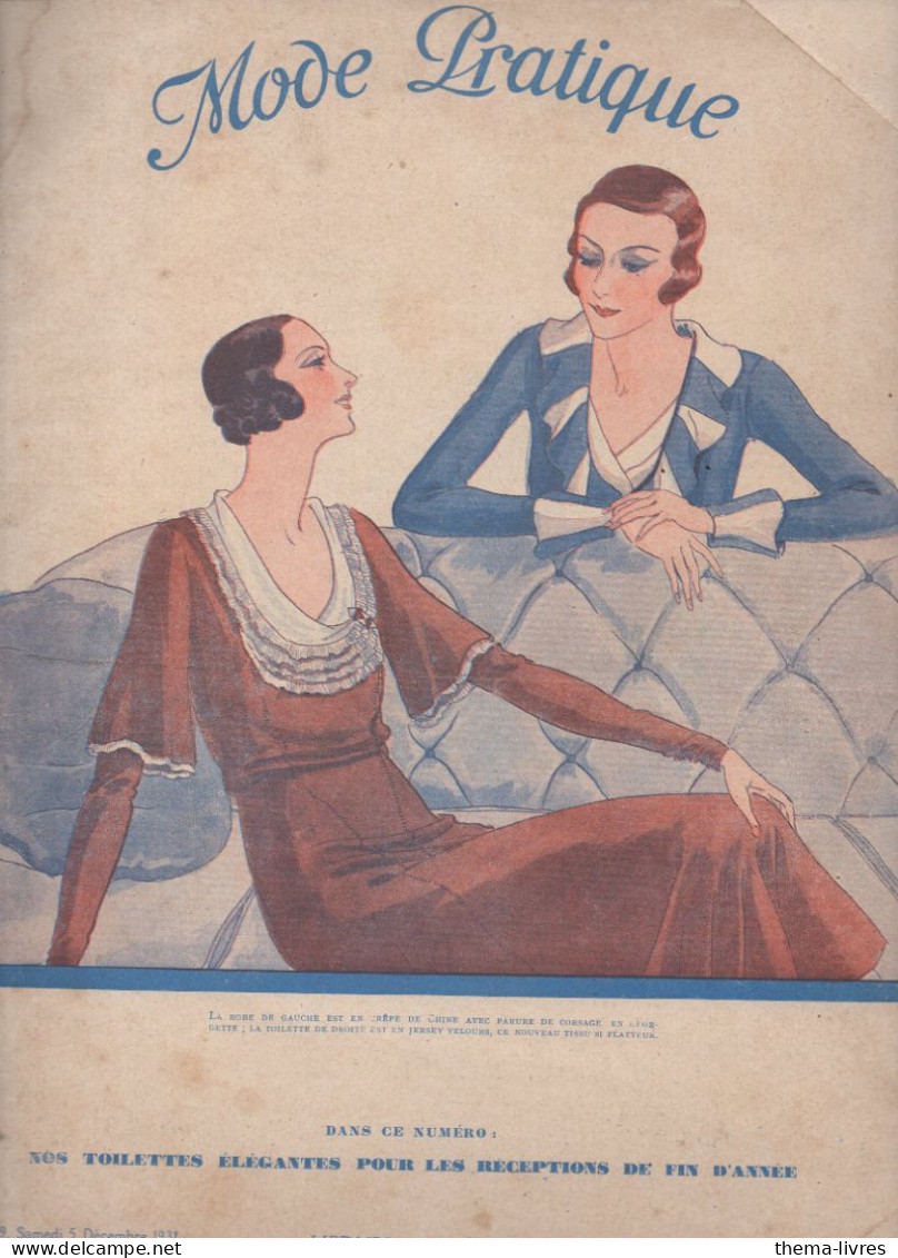 Revue  MODE PRATIQUE  N° 49 Du 5 Decembre 1931 Avec Belle Couverture Illustrée      (CAT4084 /31 / 49) - Mode