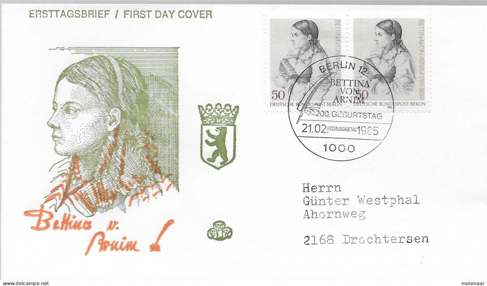 Postzegels > Europa > Duitsland > Berljin > 1980-1991 > Brief Met No. 730 2x  (17195) - Cartas & Documentos