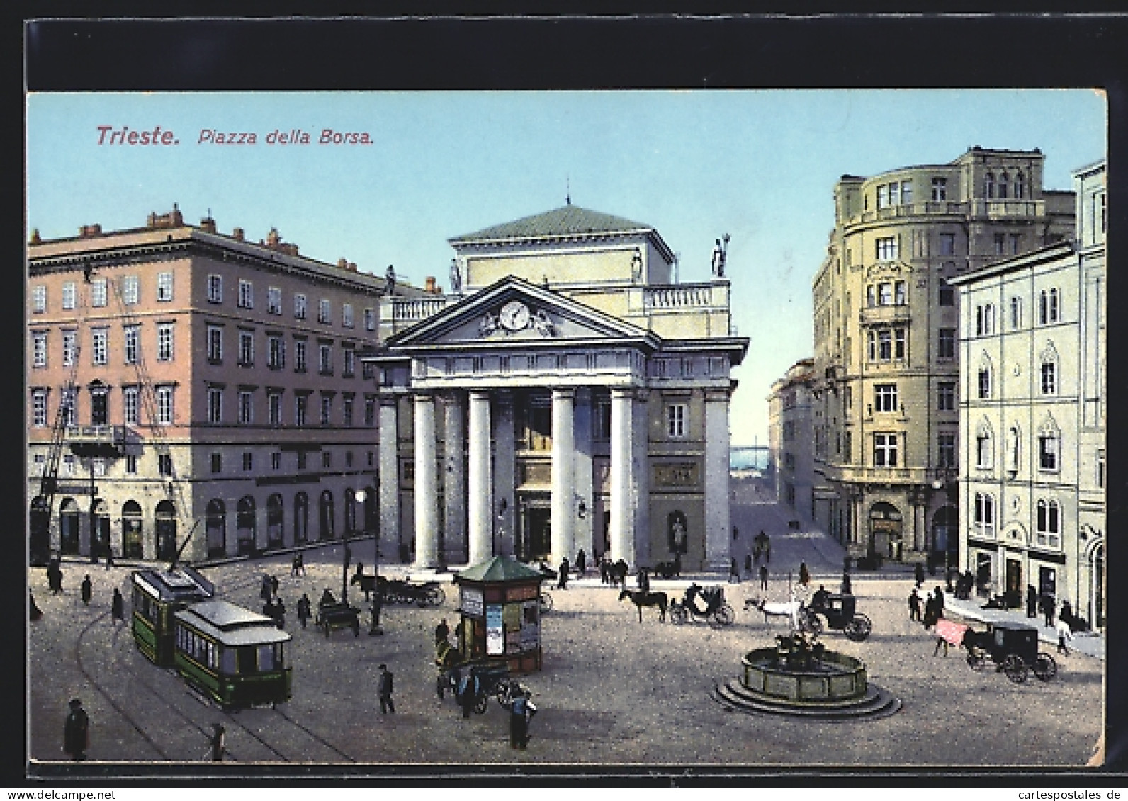 AK Trieste, Piazza Della Borsa, Strassenbahn  - Tramways