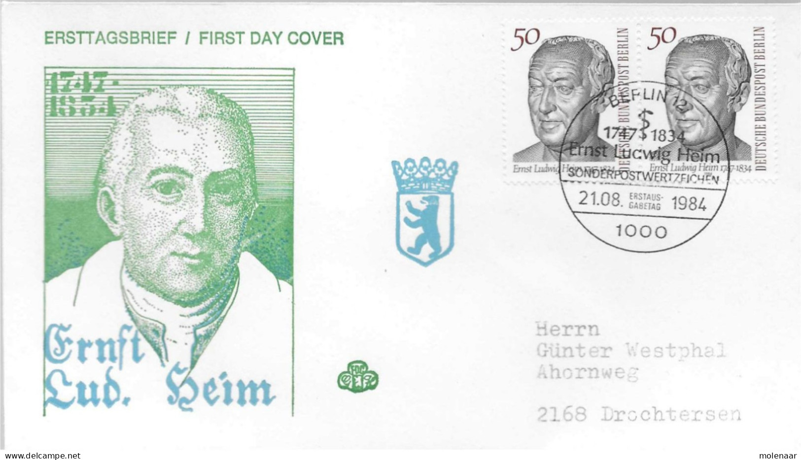 Postzegels > Europa > Duitsland > Berljin > 1980-1991 > Brief Met No. 723 2x  (17196) - Cartas & Documentos