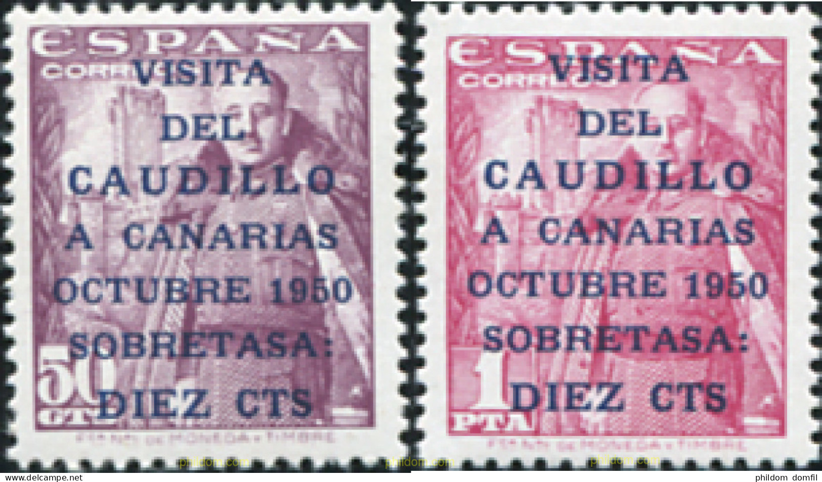 622533 MNH ESPAÑA 1950 VISITA DEL CAUDILLO A CANARIAS - Nuevos