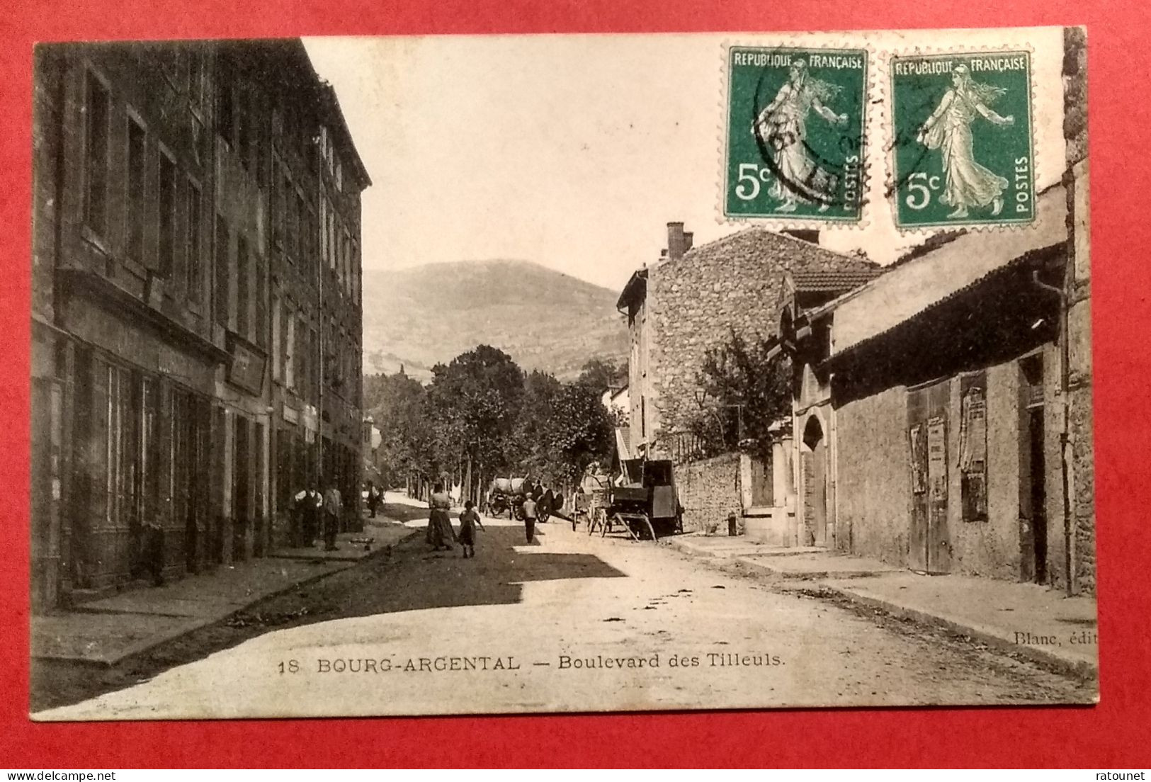 42 - LOIRE - BOURG ARGENTAL - CPA 18  - Boulevard Des TILLEULS - éd BLANC - Bourg Argental